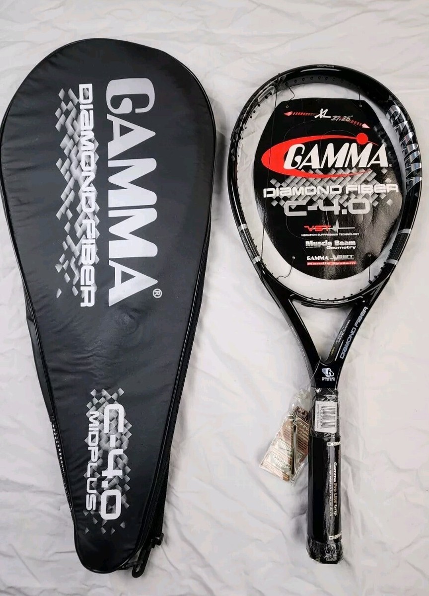 VINTAGE NOS Gamma Diamond Fiber C-4.0 Tennis Racket w/Cover