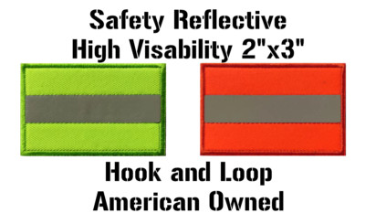 Eye-Catching High Visibility Reflective Strip Safety Patch - Hook & Loop - 2''x3''