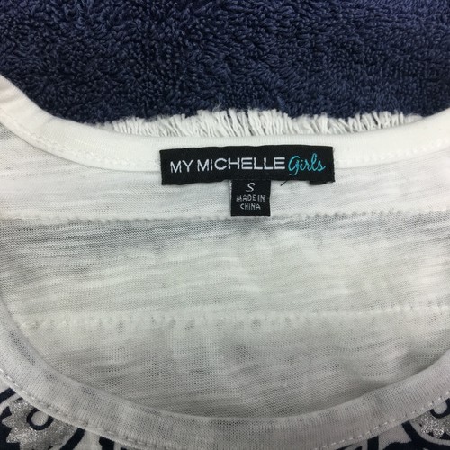 My Michelle Girls' Big Tee with Foiled Flower Print Size S - Picture 5 of 8