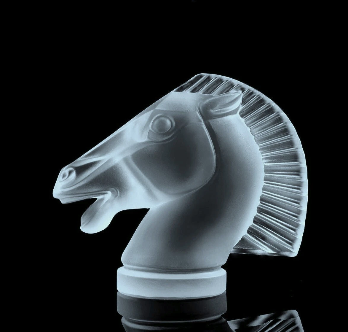 Art Decò Vetro Cavallo Auto Mascotte Longchamp Scultura 1930 H.Hoffmann di Lalique