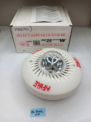 Potter/Amseco SSC25-3075110W Ceiling Mount Fire Alarm Speaker Strobe White