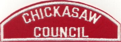 BOY SCOUT RWS CHICKASAW / COUNCIL RED & WHITE FULL STRIP