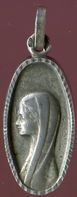 ANTIQUE SILVER STERLING MEDAL OF OUR LADY OF LOURDES | eBay