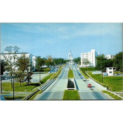 Florida State Capitol Looking Up The Apalachee Parkway Vintage Postcard SPV12