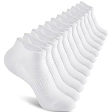 Ankle Socks for Women, 6 Pairs Low Cut Athletic Socks Running 9-11 White