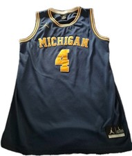 Michigan Basketball -Livers 4- Jordan Embroidered Swingman Jersey Blue Go Blue