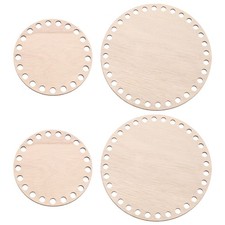 4"/6" Dia Crochet Basket Bottom, 4Pcs Round Blank Crochet Base, Brown