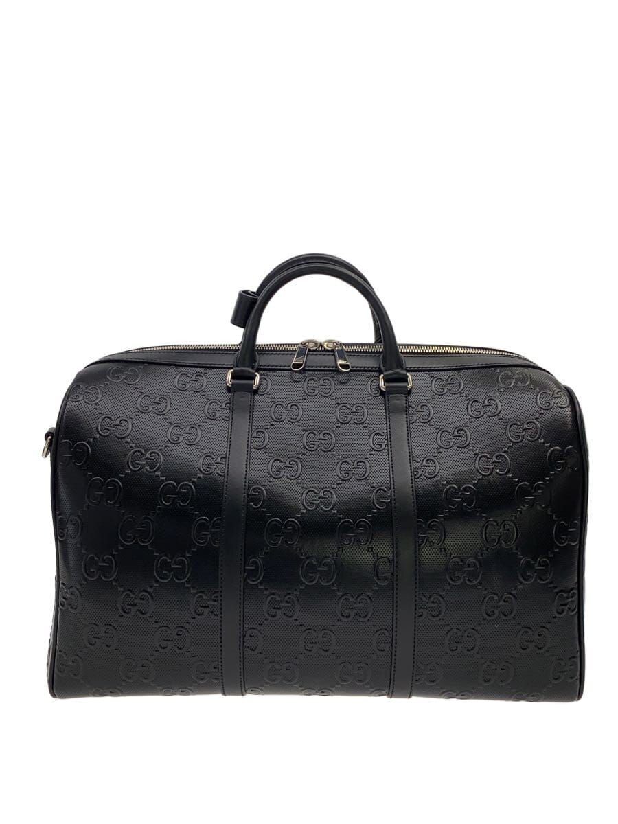 Gucci Boston Bag Small Duffle Jumbo GG BLK Used