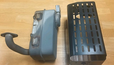 #ad Kohler Courage 20hp Single Cylinder Engine Riding Tractor Muffler amp; Heat Shield $39.86