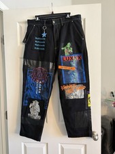 DIESEL P FRANK BLACK PATCH TROUSERS SIZE 34