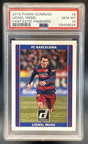 Lionel Messi #8 2015 Panini Donruss Fantastic Finishers card