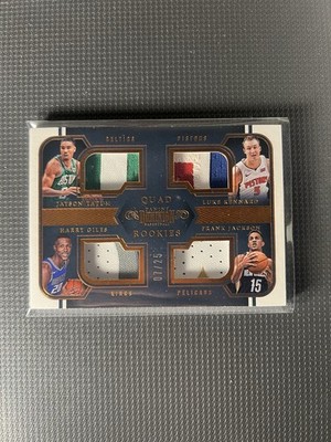 2017-18 Panini Dominion Jayson Tatum Kennard Giles Jackson /25 Quad Patch RC SP