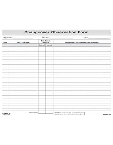 Quick Changeover: Observation Form : Observation Form Enna - Image 4