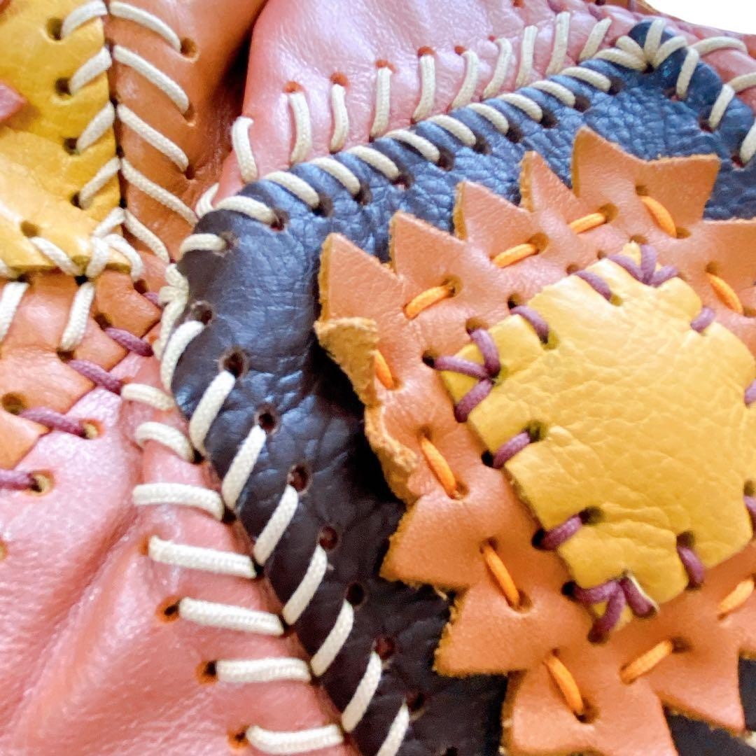 JAMIN PUECH Leather Patchwork One-Shoulder Bag Ra… - image 8