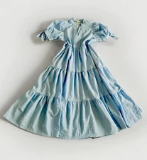 Women's Blue Maxi Dress S Small Entro Solid tiered skirt summer sundress