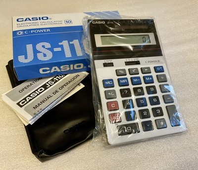 New old stock Casio JS-110 elektronischer Taschenrechner - in Box mit Anleitung