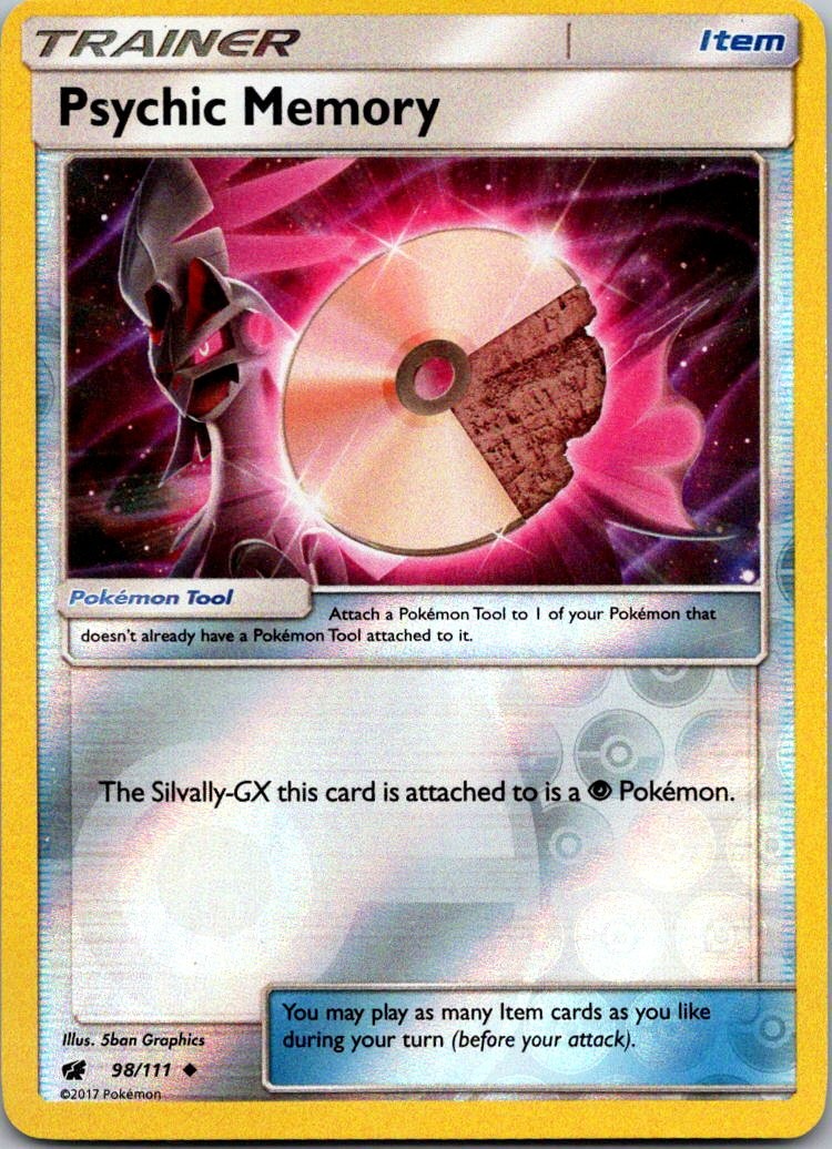 Psychic Memory 98/111 Reverse Holofoil SM04 SM - Crimson Invasion NM Pokemon