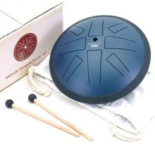 Sela SE371 Melody Tongue Drum w/ Mallets and Bag, 10-inch, D Akebono, Navy Blue