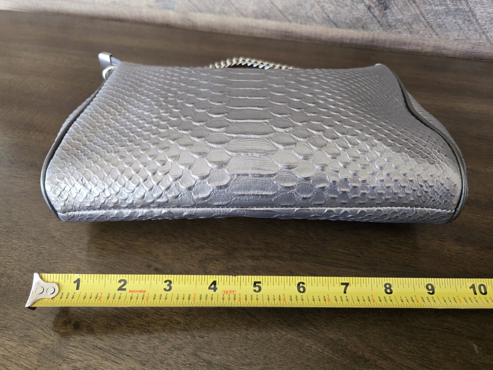 Coach Carrie Metallic Python Embossed Leather Sho… - image 11