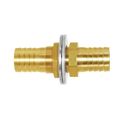 #ad 5 8 Hose Barb Thru Bulk Head Hex Union Brass Fitting With Flat Washer Gaske $15.05