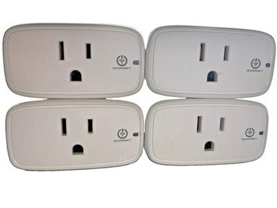Lot of Four (4) IQ Connect  WiFi White Smart Plug EUC