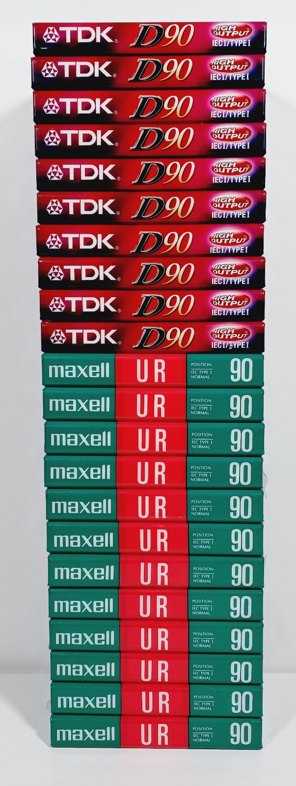 Maxell UR 90 TDK D-90 IECI Type I Normal Bias Blank Audio Cassettes NEW UNOPENED