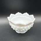 Vintage Fenton Hobnail Milkglass Scalloped Fairy Lamp Bottom Only