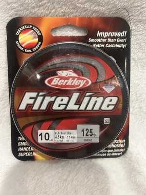 NEW Berkley FireLine Thermally Fused Strong, Thin, Smooth 10 Lb 125 Yards Smoke