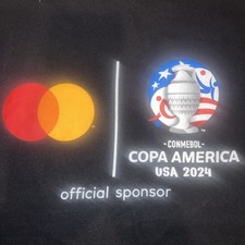 Rare Mastercard Copa America USA 2024 Conmebol Logos Shirt Large Official Vtg.