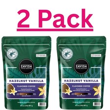 2 Pack - Zavida Coffee Whole Bean Coffee, Hazelnut Vanilla, 32 oz. FREE SHIPPING 12.53 per pound