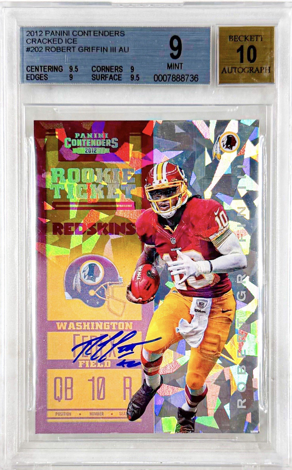 Robert Griffin III Panini Contenders #202 Cracked Ice-Autograph