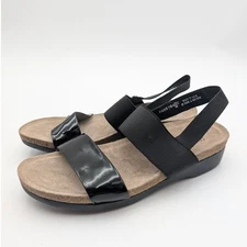 Munro Pisces Wedge Heel Sandal Slingback Women’s Black Size US8.5M EU39