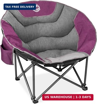 Northroad XXL Camping Moon Chair,Oversized Round Chair,Folding Padded Saucer w/S