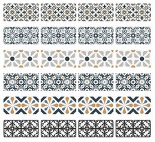 Tile Stickers, Pack Of 24, Waterproof Border Metro Mosaic 150mm x 75mm BT33