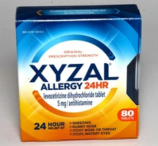 XYZAL Allergy 24hr Relief Tablets 80 Count damage box 1/2026