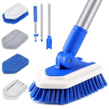 Lalafancy Bathroom Scrubbing Brush 3 in 1 Long Handle Shower Scrubber Tile Clean