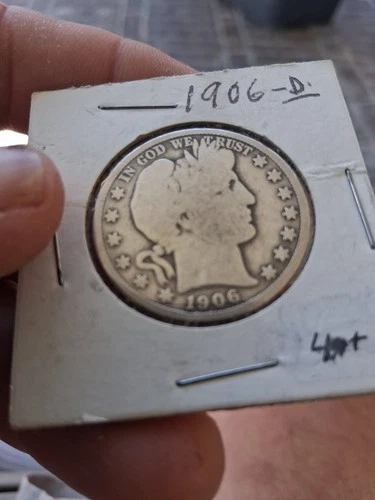 1906-O BARBER SILVER HALF DOLLAR - GOOD Condition. Honest Wear