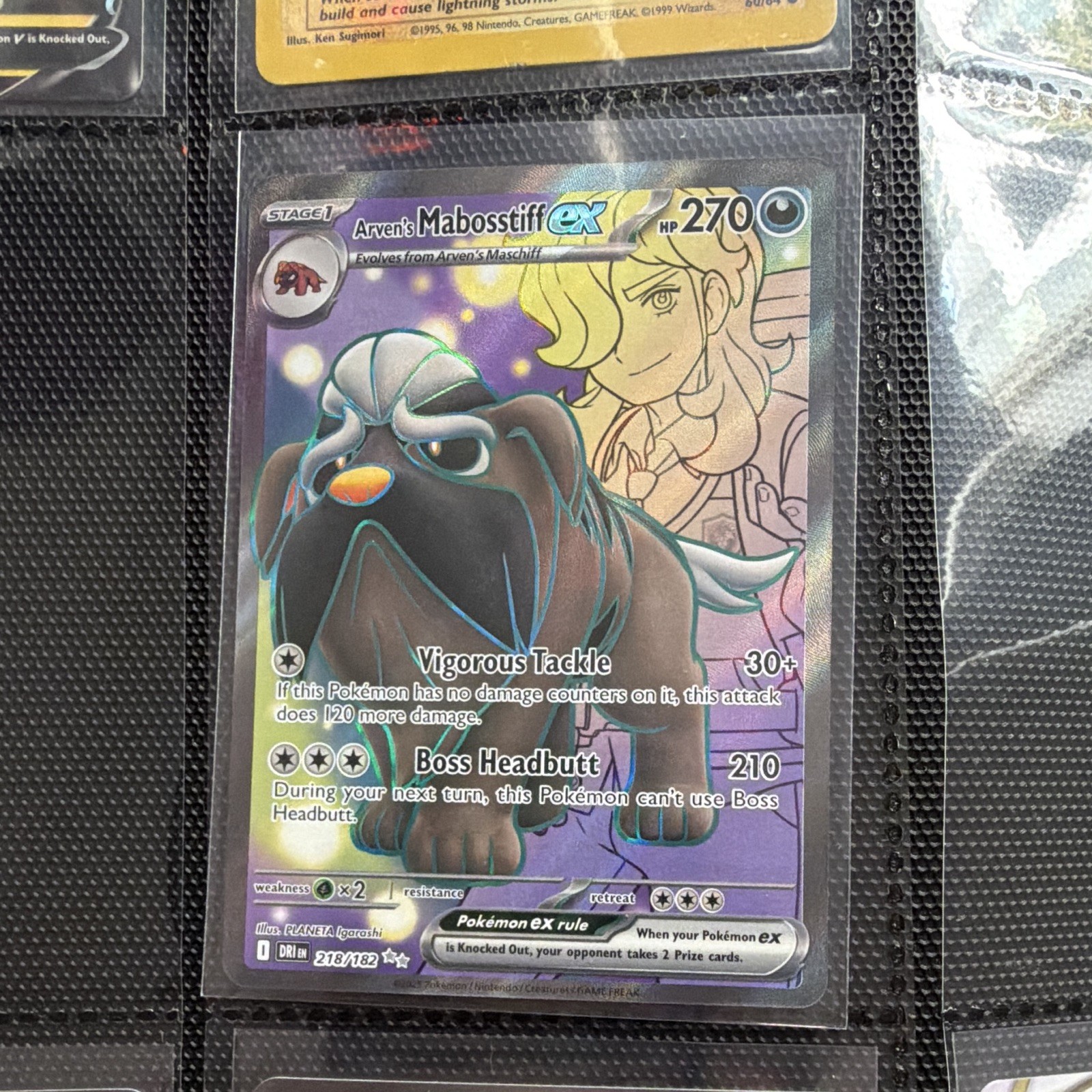 Pokémon TCG Arven's Mabosstiff EX 218/182 Sv10: Destined Rivals Ultra Rare