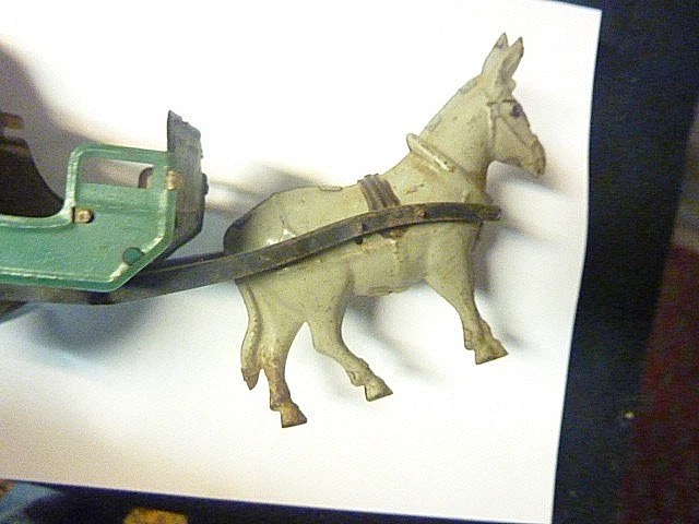 ancien jouet tole C Rossignol cheval charette 25 cms - Photo 4/4