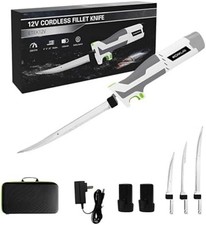 12V Cordless Electric Fillet Knife with 6", 8", 10" Razor-Sharp Blades, Non-Slip