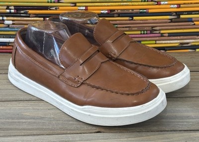 Rockport Trutech Penny Loafers Shoes Brown Business Office 