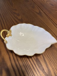Lenox 24 Karat Gold Trim Leaf Bowl Made in USA