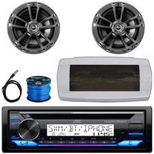 JVC KD-T92MBS 1-DIN Marine Bluetooth CD Radio W/Cover, 2x 6.5" 225W Max Speakers