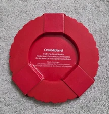 Crate & Barrel Red Mini Pie Crust Silicone Shields - Pack of 4 NEW SEALED!