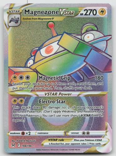 Magnezone VSTAR 198/196 Rainbow Rare Lost Origin Pokemon Holo NM