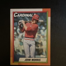 Topps 1990 John Morris #383 St. Louis Cardinals Rookie Baseball Card. rookie card picture