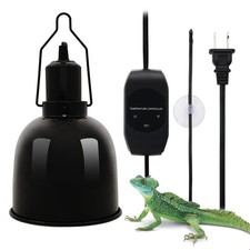 Reptile Light Fixture with Dimming Thermostat 5.5 Inch Deep Dome Infrared Rep...