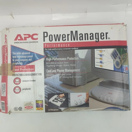 APC Pow6 White Under Monitor Power Manager Surge Protector