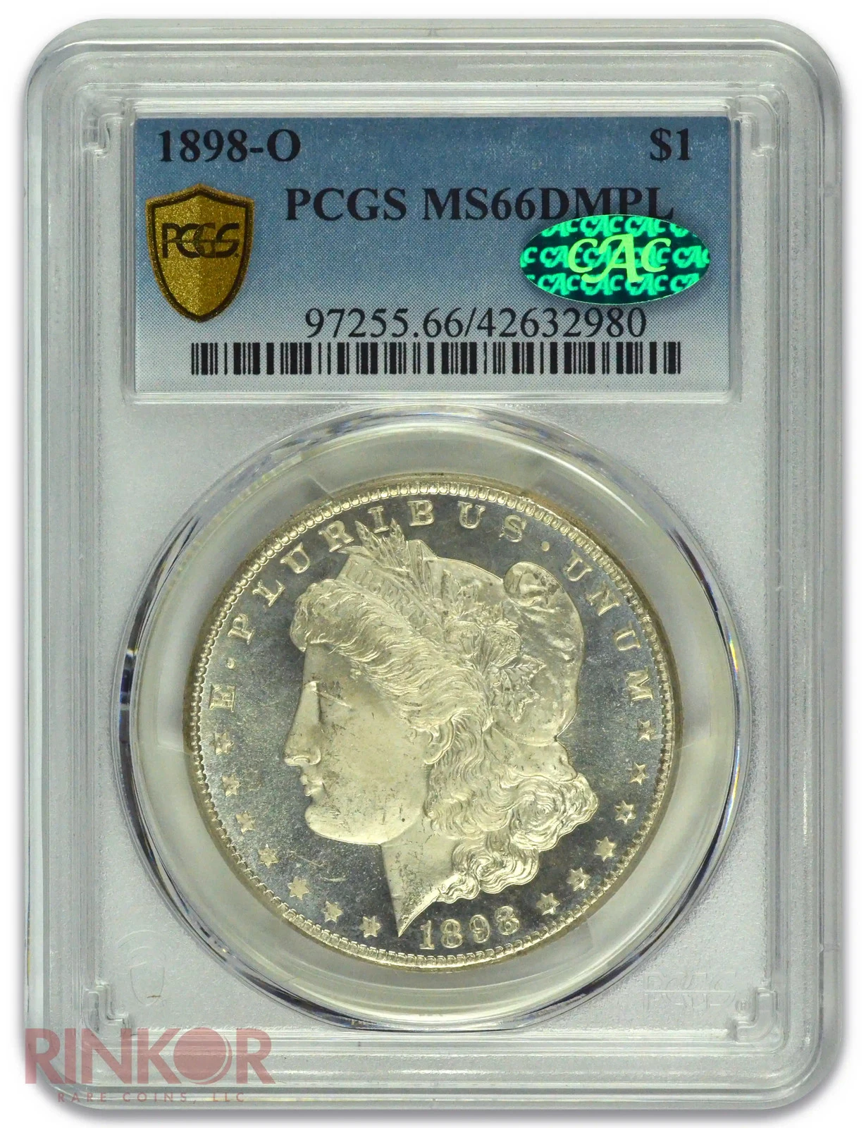 1898-O $1 Morgan Dollar PCGS MS 66 DMPL CAC