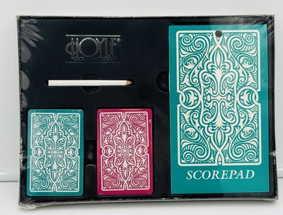 Vintage Hoyle Bridge Gift Pack Set with Playing Cards and Score Pad Jacquard
